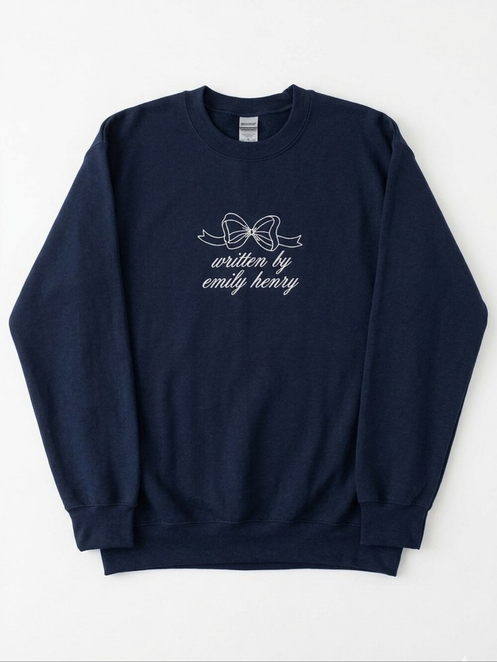 Size Medium Navy Written by Em Hen Crewneck, Emily Henry, Romance NWOT